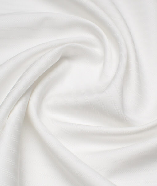 Vercelli Italy  Supima Cotton Striped Shirting Fabric (White)