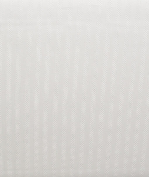 Vercelli Italy  Supima Cotton Striped Shirting Fabric (White)