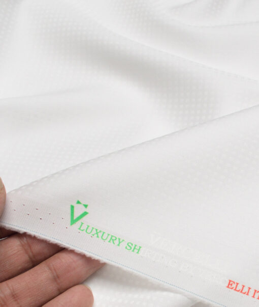 Vercelli Italy  Supima Cotton Checks Shirting Fabric (White)