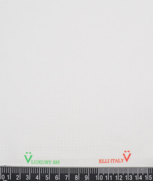Vercelli Italy  Supima Cotton Checks Shirting Fabric (White)
