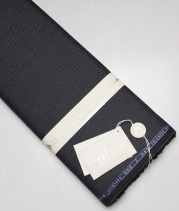 Vercelli Italy 2 Ply 100's Supima Cotton Striped Shirting Fabric (Black & White)