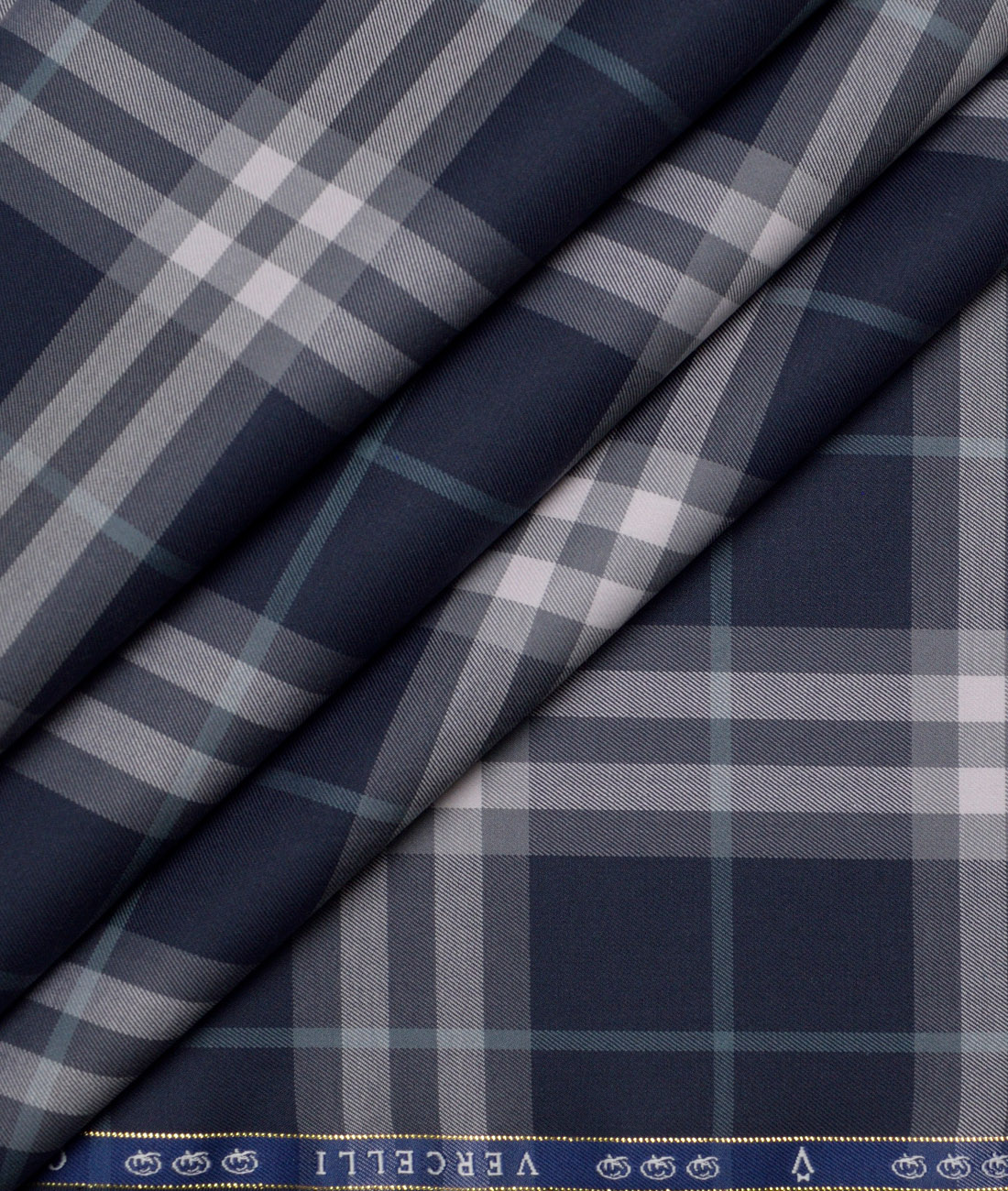Vercelli Italy 2 Ply 100's Supima Cotton Checks Shirting Fabric (Dark Royal Blue) Vercelli Italy 2 Ply 100's Supima Cotton Checks Shirting Fabric (Dark Royal Blue)