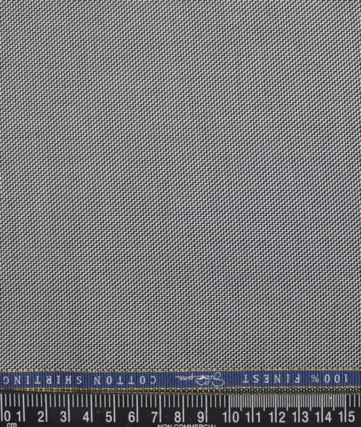 Vercelli Italy 2 Ply 100's Supima Cotton Structured Shirting Fabric (White & Black)