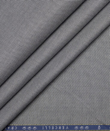 Vercelli Italy 2 Ply 100's Supima Cotton Structured Shirting Fabric (White & Black)