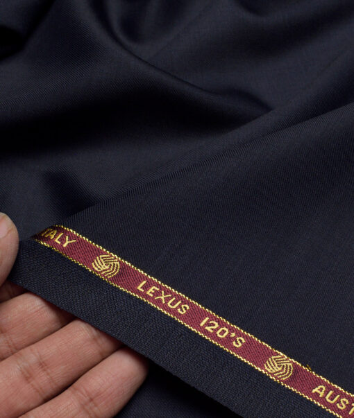 Vercelli Italy Super 120's Solids 50% Merino Wool Suiting Fabric (Dark Blue)