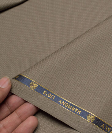 Vercelli Italy Super 130's Structured 70% Merino Wool Suiting Fabric (Brown)