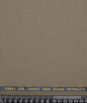 Vercelli Italy Super 130's Structured 70% Merino Wool Suiting Fabric (Brown)