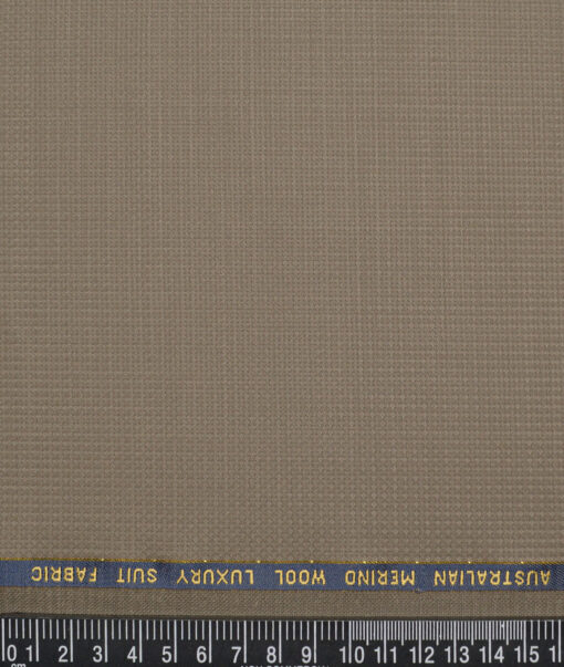 Vercelli Italy Super 130's Structured 70% Merino Wool Suiting Fabric (Brown)