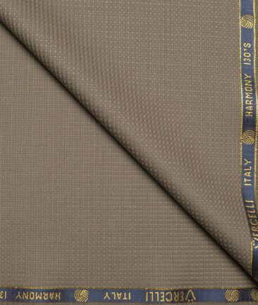 Vercelli Italy Super 130's Structured 70% Merino Wool Suiting Fabric (Brown)
