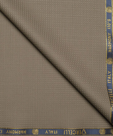 Vercelli Italy Super 130's Structured 70% Merino Wool Suiting Fabric (Brown)