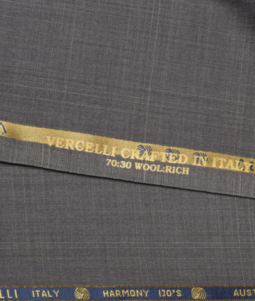 Vercelli Italy Super 130's Checks 70% Merino Wool Suiting Fabric (Brown)