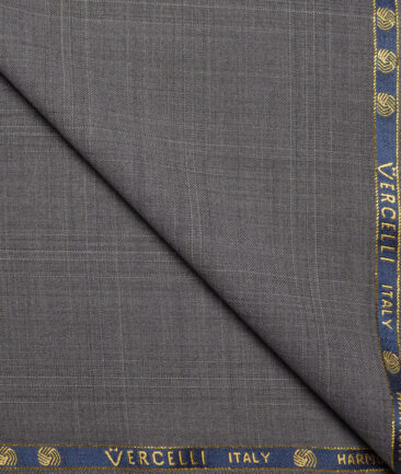 Vercelli Italy Super 130's Checks 70% Merino Wool Suiting Fabric (Brown)