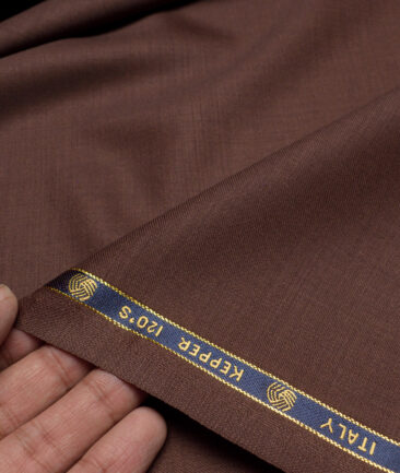 Vercelli Italy Super 120's Solids 70% Merino Wool Suiting Fabric (Copper Brown)