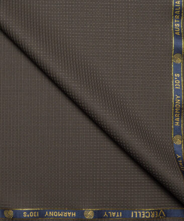 Vercelli Italy Super 130's Structured 70% Merino Wool Suiting Fabric (Dark Chocolate Brown)