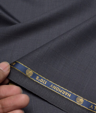 Vercelli Italy Super 130's Striped 70% Merino Wool Suiting Fabric (Dark Smoke Grey)