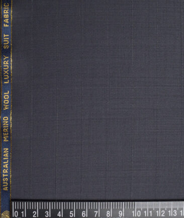 Vercelli Italy Super 130's Striped 70% Merino Wool Suiting Fabric (Dark Smoke Grey)