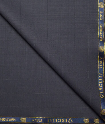 Vercelli Italy Super 130's Striped 70% Merino Wool Suiting Fabric (Dark Smoke Grey)