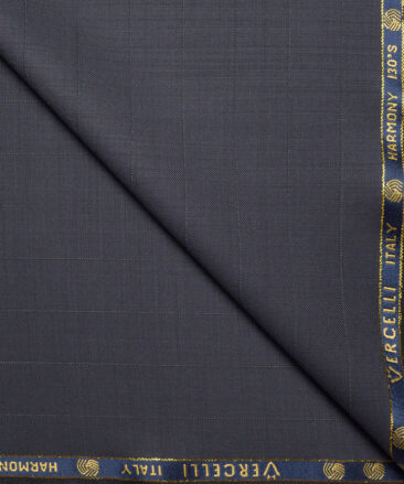 Vercelli Italy Super 130's Striped 70% Merino Wool Suiting Fabric (Dark Smoke Grey)