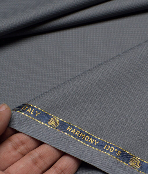Vercelli Italy Super 130's Structured 70% Merino Wool Suiting Fabric (Grey)