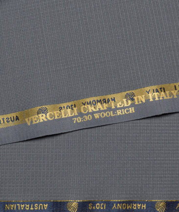 Vercelli Italy Super 130's Structured 70% Merino Wool Suiting Fabric (Grey)