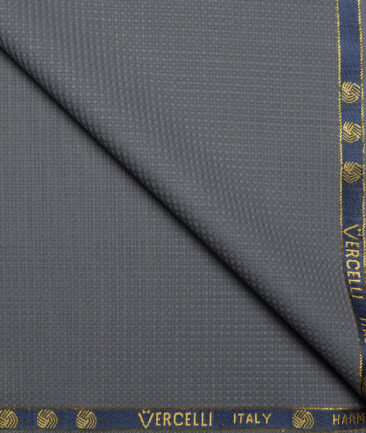 Vercelli Italy Super 130's Structured 70% Merino Wool Suiting Fabric (Grey)