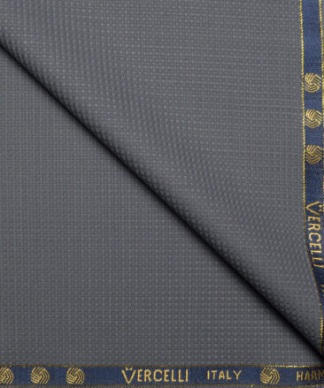 Vercelli Italy Super 130's Structured 70% Merino Wool Suiting Fabric (Grey)