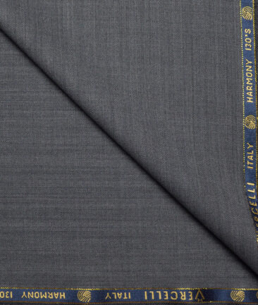 Vercelli Italy Super 130's Striped 70% Merino Wool Suiting Fabric (Grey)