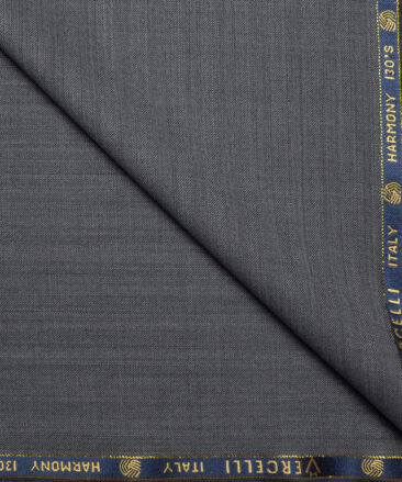 Vercelli Italy Super 130's Striped 70% Merino Wool Suiting Fabric (Grey)
