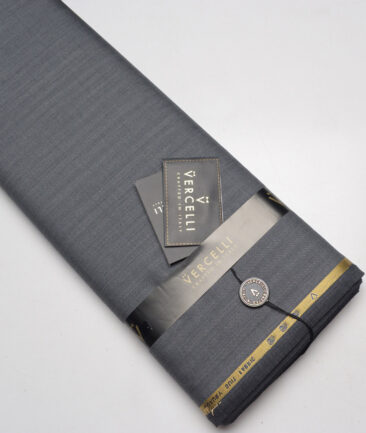 Vercelli Italy Super 130's Striped 70% Merino Wool Suiting Fabric (Grey)