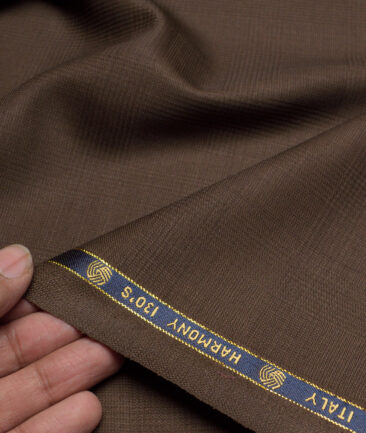 Vercelli Italy Super 130's Checks 70% Merino Wool Suiting Fabric (Irish Coffee Brown)