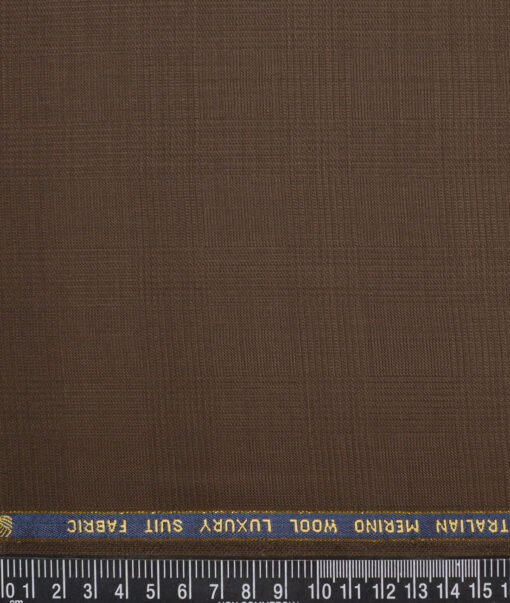 Vercelli Italy Super 130's Checks 70% Merino Wool Suiting Fabric (Irish Coffee Brown)