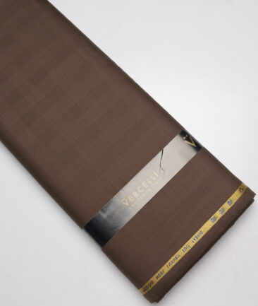 Vercelli Italy Super 130's Checks 70% Merino Wool Suiting Fabric (Irish Coffee Brown)