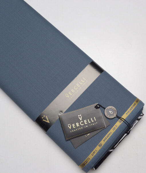 Vercelli Italy Super 130's Structured 70% Merino Wool Suiting Fabric (Slate Blue)