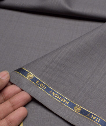 Vercelli Italy Super 130's Checks 70% Merino Wool Suiting Fabric (Warm Grey)