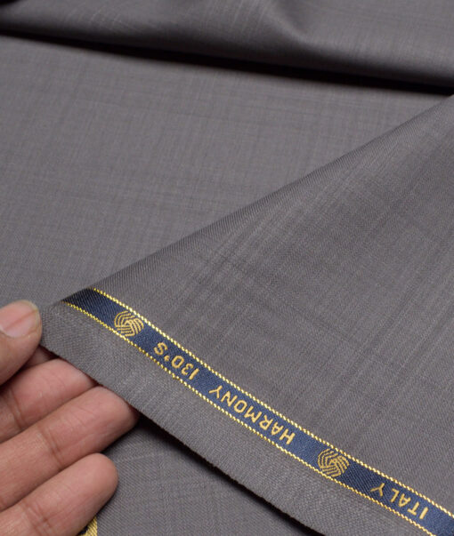 Vercelli Italy Super 130's Checks 70% Merino Wool Suiting Fabric (Warm Grey)