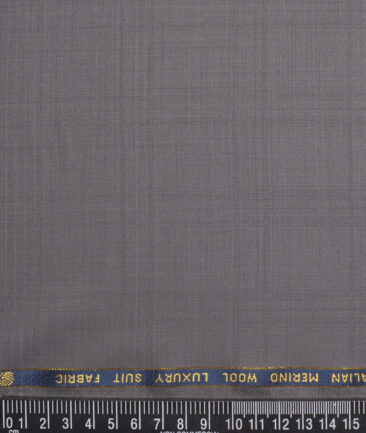 Vercelli Italy Super 130's Checks 70% Merino Wool Suiting Fabric (Warm Grey)