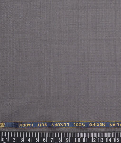 Vercelli Italy Super 130's Checks 70% Merino Wool Suiting Fabric (Warm Grey)