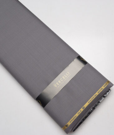 Vercelli Italy Super 130's Checks 70% Merino Wool Suiting Fabric (Warm Grey)