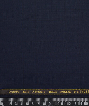 Vercelli Italy Super 160's Checks 50% Merino Wool Suiting Fabric (Dark Blue)