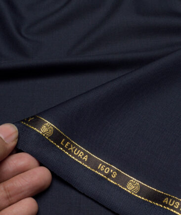 Vercelli Italy Super 160's Solids 50% Merino Wool Suiting Fabric (Dark Blue)