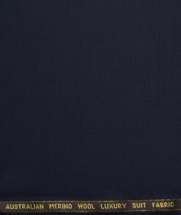 Vercelli Italy Super 160's Solids 50% Merino Wool Suiting Fabric (Dark Blue)