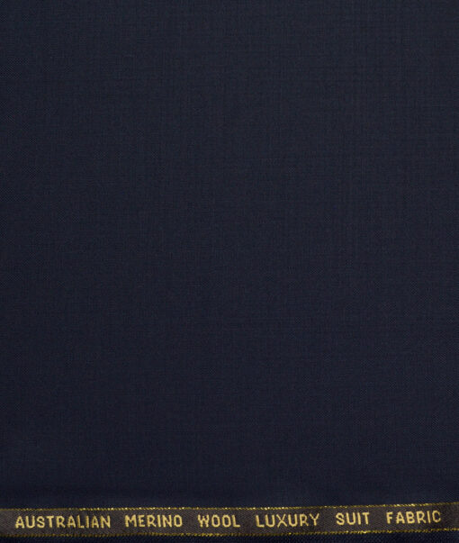 Vercelli Italy Super 160's Solids 50% Merino Wool Suiting Fabric (Dark Blue)