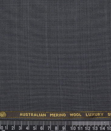 Vercelli Italy Super 160's Checks 50% Merino Wool Suiting Fabric (Dark Grey)