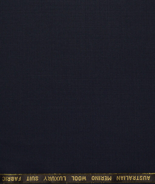 Vercelli Italy Super 160's Solids 50% Merino Wool Suiting Fabric (Dark Navy Blue)