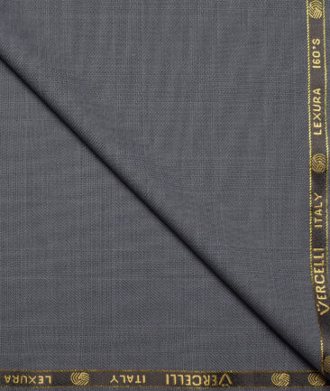 Vercelli Italy Super 160's Checks 50% Merino Wool Suiting Fabric (Grey)