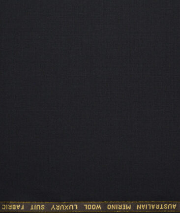 Vercelli Italy Super 160's Solids 50% Merino Wool Suiting Fabric (Jet Black)