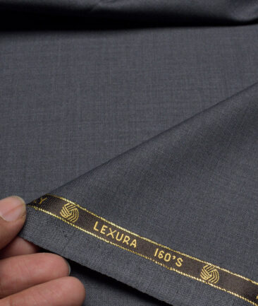 Vercelli Italy Super 160's Self Design 50% Merino Wool Suiting Fabric (Shuttle Grey)