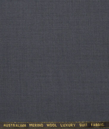 Vercelli Italy Super 160's Self Design 50% Merino Wool Suiting Fabric (Shuttle Grey)