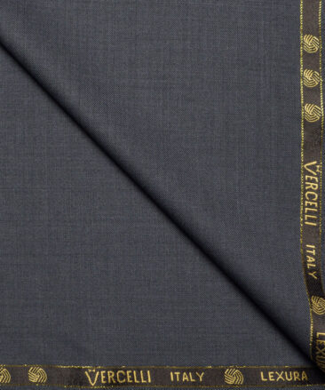 Vercelli Italy Super 160's Self Design 50% Merino Wool Suiting Fabric (Shuttle Grey)