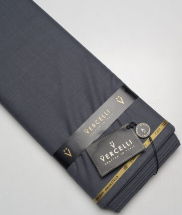 Vercelli Italy Super 160's Self Design 50% Merino Wool Suiting Fabric (Shuttle Grey)